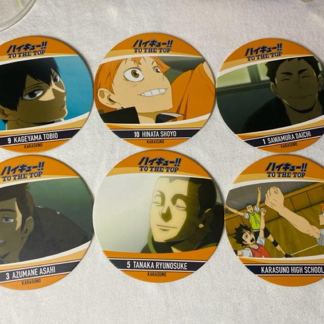 Coaster Kertas Haikyuu Haikyu Kageyama Hinata Daichi Asahi Tanaka Karasuno