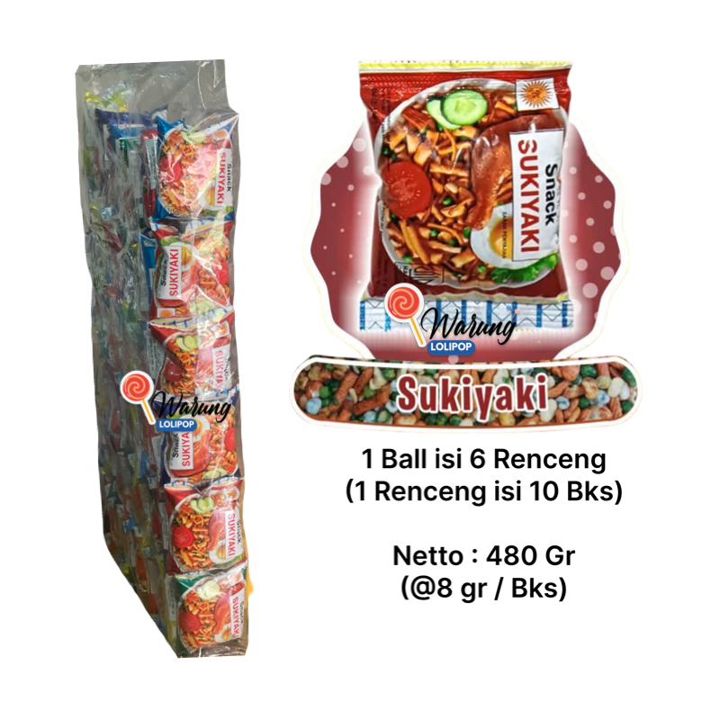 

1 BALL Snack Mix – Sukiyaki, Ajisan, Cireng, Stik Jagung, Makaroni & Lainnya Rasa Gurih, Asin, Balado, Pedas