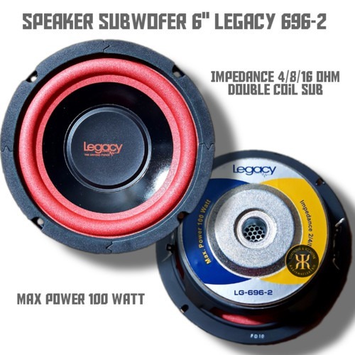 SPEAKER SUBWOOFER 6 inch LEGACY LG 696-2 / SUBWOOFER 6" LEGACY LG696-2