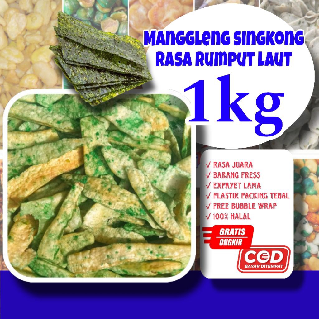 

keripik singkong manggleng rasa rumput laut / manggleng rasa rumput laut / manggleng singkong rumput laut