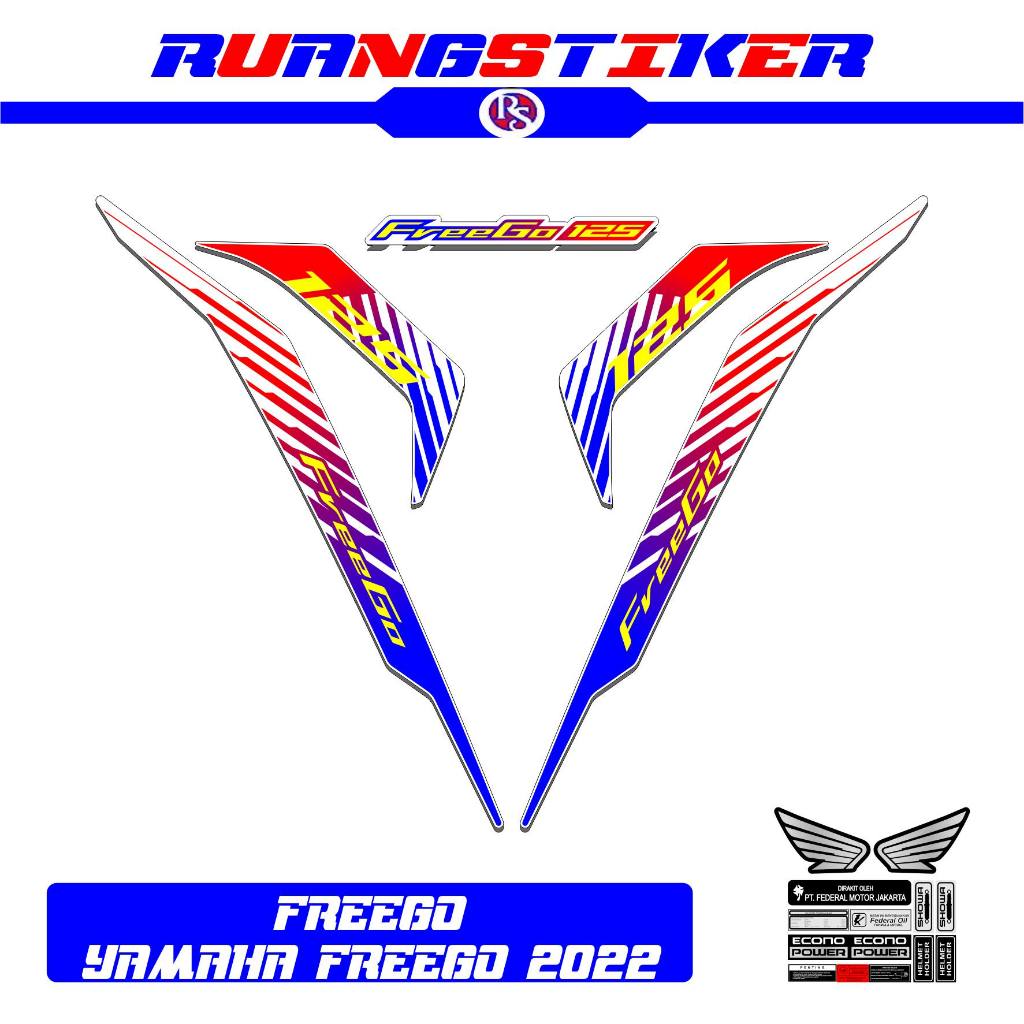STRIPING YAMAHA FREEGO MOTIF 5 / YAMAHA FREEGO / STIKER FREEGO / STICKER FREEGO / STOCK DECAL / FREE