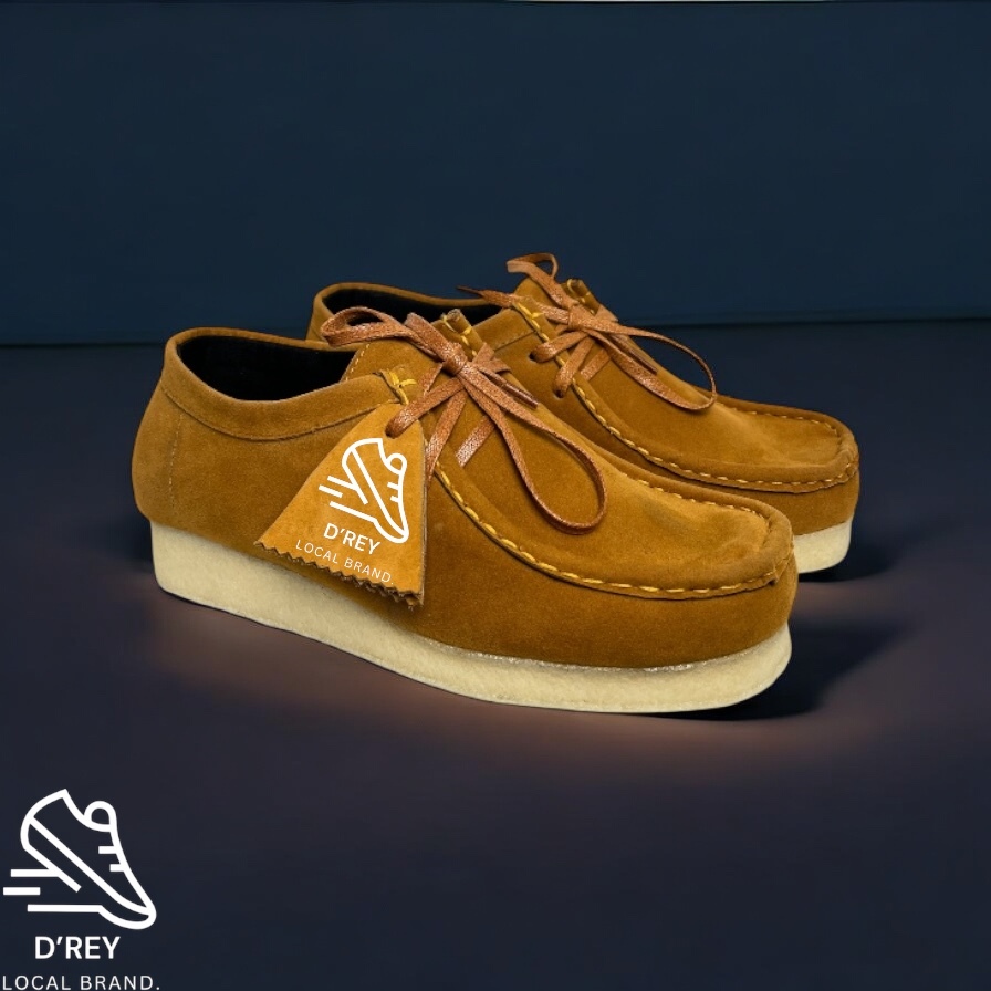 D’REY Sepatu Casual Pria Tan Chungky Wallabee Clark Kasual Pria