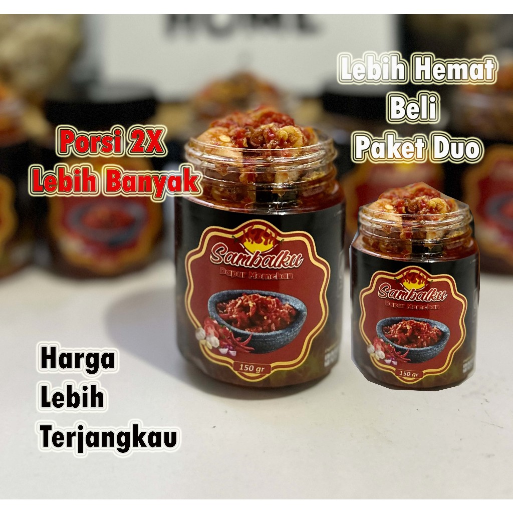 

Dapur Momchant Paket Duo Super Hemat Sambal Balado Baby Cumi 200 Gram