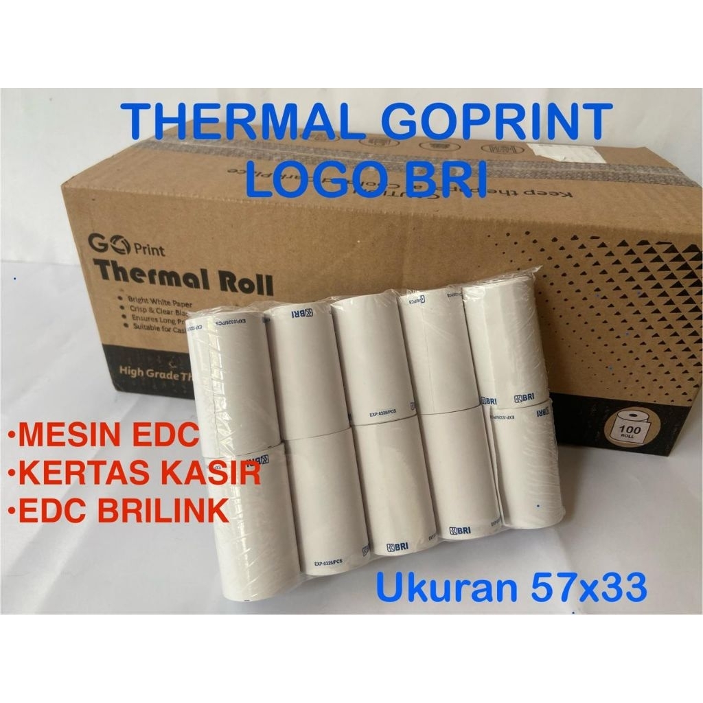 

THERMAL GOPRINT BRI PAKET 100 PCS/ROLL 57X33