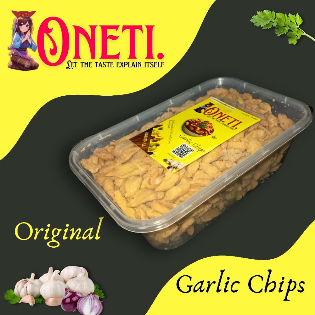 

Kue bawang gunting Oneti garlic chips khas padang kemasan 400 gram