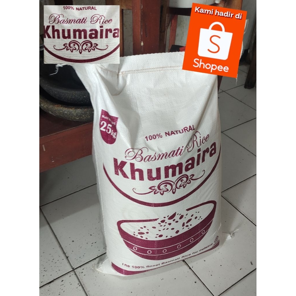 

Basmati Rice Beras Premium India 25kg Asli Long grain XXL Sella - Beras Basmati 25kg KHUMAIRA