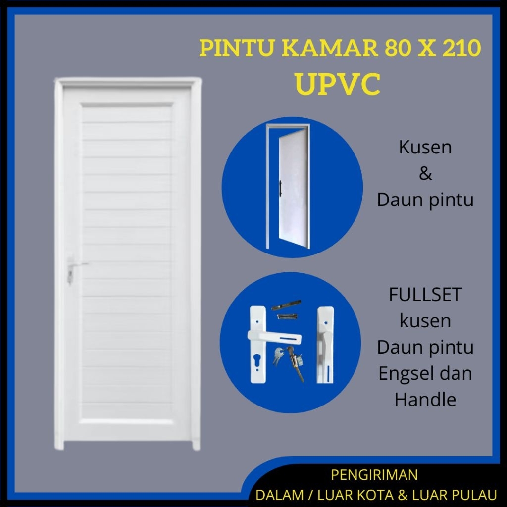 Pintu Kamar Ruang Tamu UPVC 80 x 210 Qualitas Premium