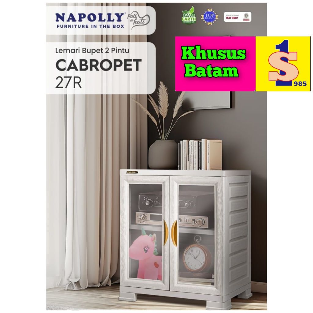 LEMARI BUFET TV NAPOLLY 2PINTU/LEMARI SERBAGUNA/BUFET PLASTIK (KHUSUS BATAM)