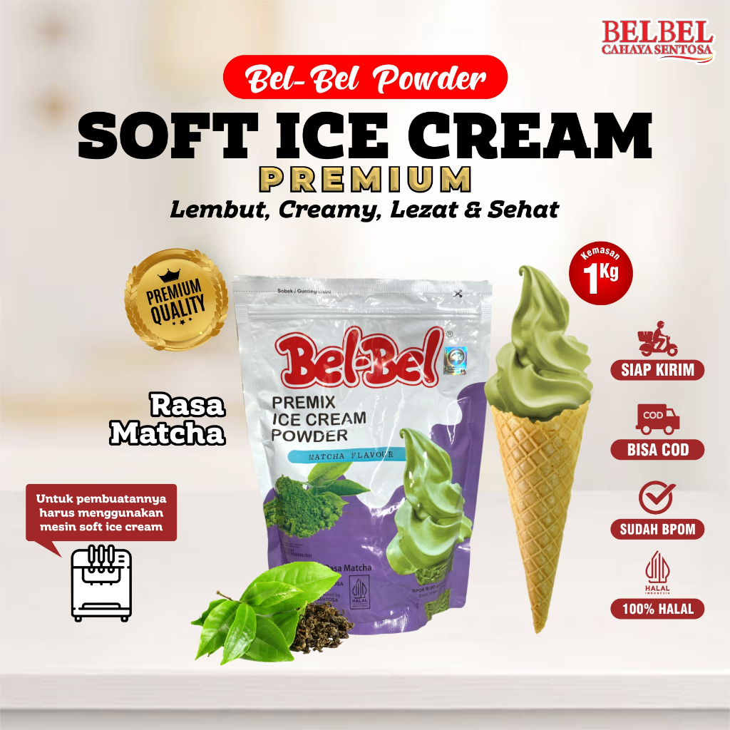 

Belbel Bubuk Ice Cream Rasa Matcha Kemasan 1 Kg