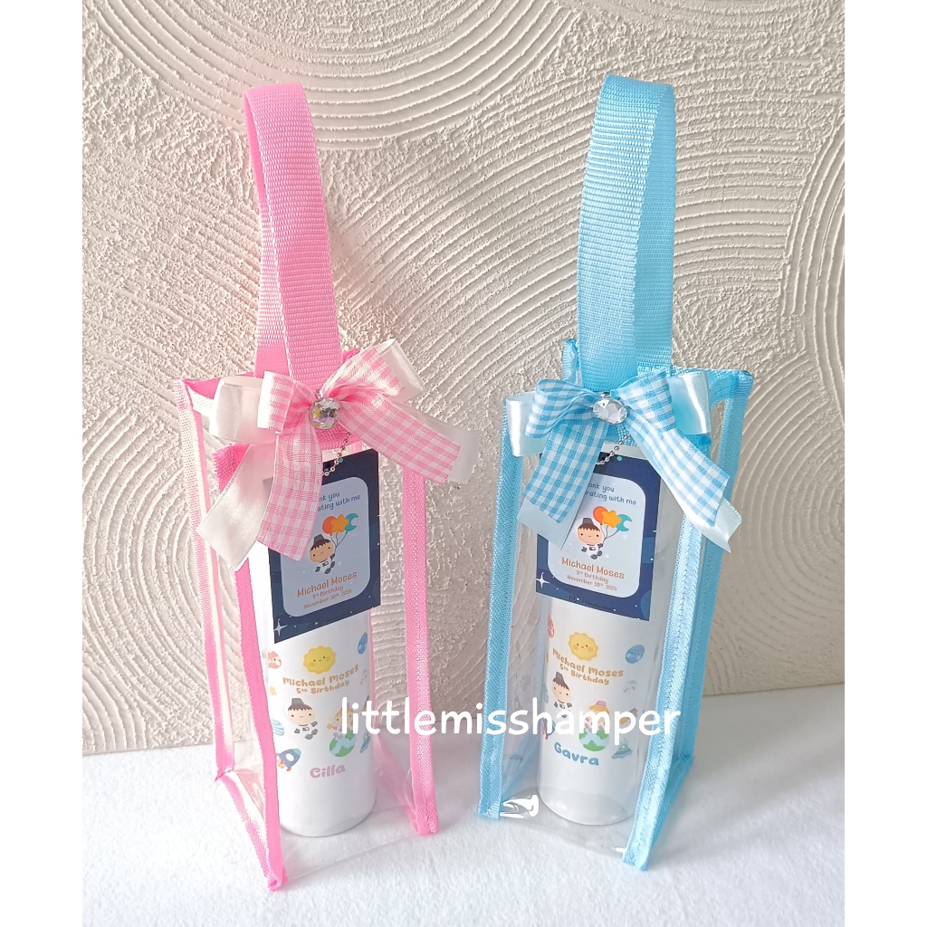 

custom tumbler minum stainless printing + tas souvenir ulang tahun termos mika bag wedding syukuran