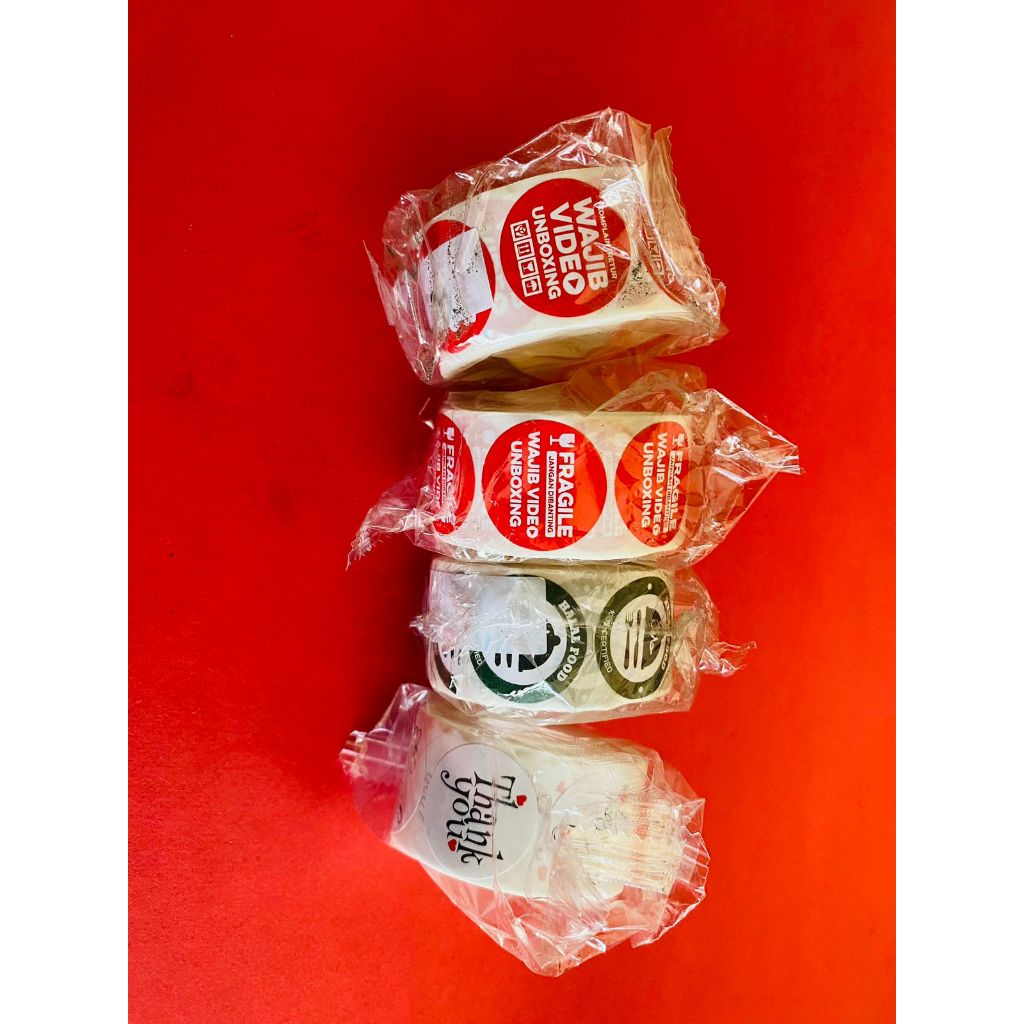 

Stiker thank you,Stiker fragile,Stiker halal food,Stiker unboxing