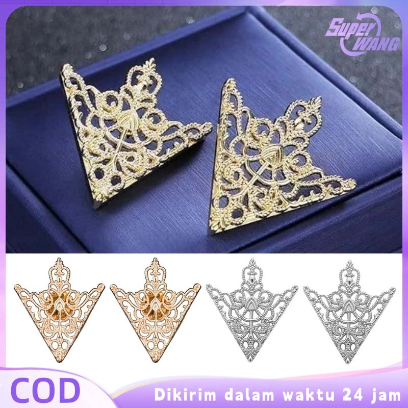 2pcs Pin Kerah Kemeja Bros Segitiga Kerah Baju Pin Kerah Kemeja Lapel Pin Bros Kerah Kemeja