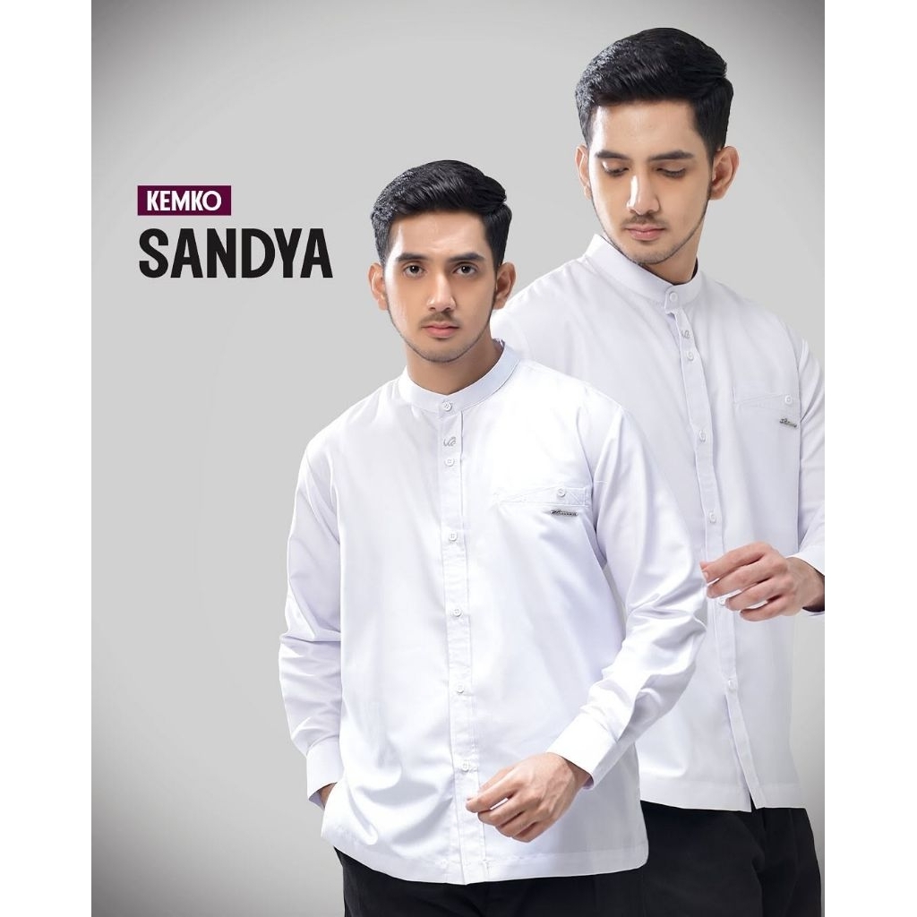 SANDYA dan DAQQA Rabbani kemko putih lengan panjang pendek pria muslim best seller