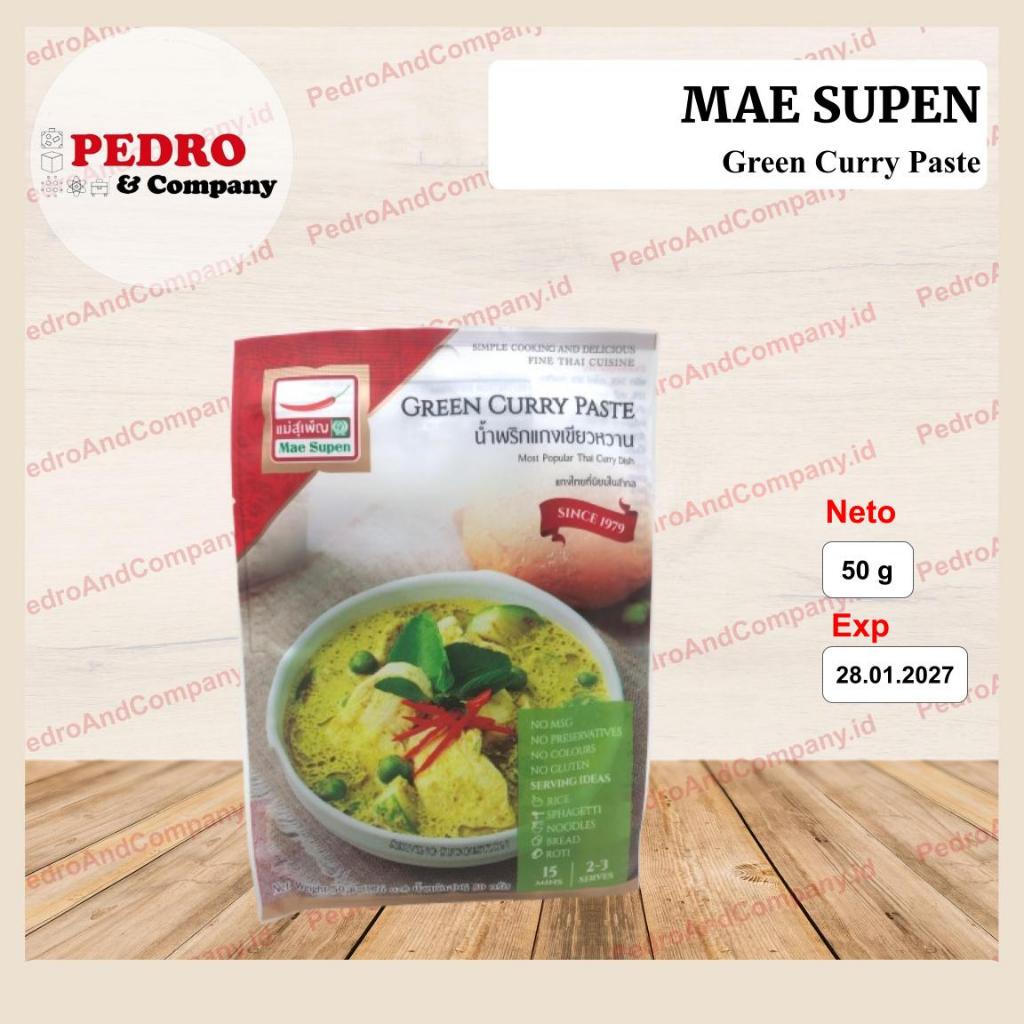 

mae supen green curry paste 50 gram - thai cuisine, thailand kari hijau