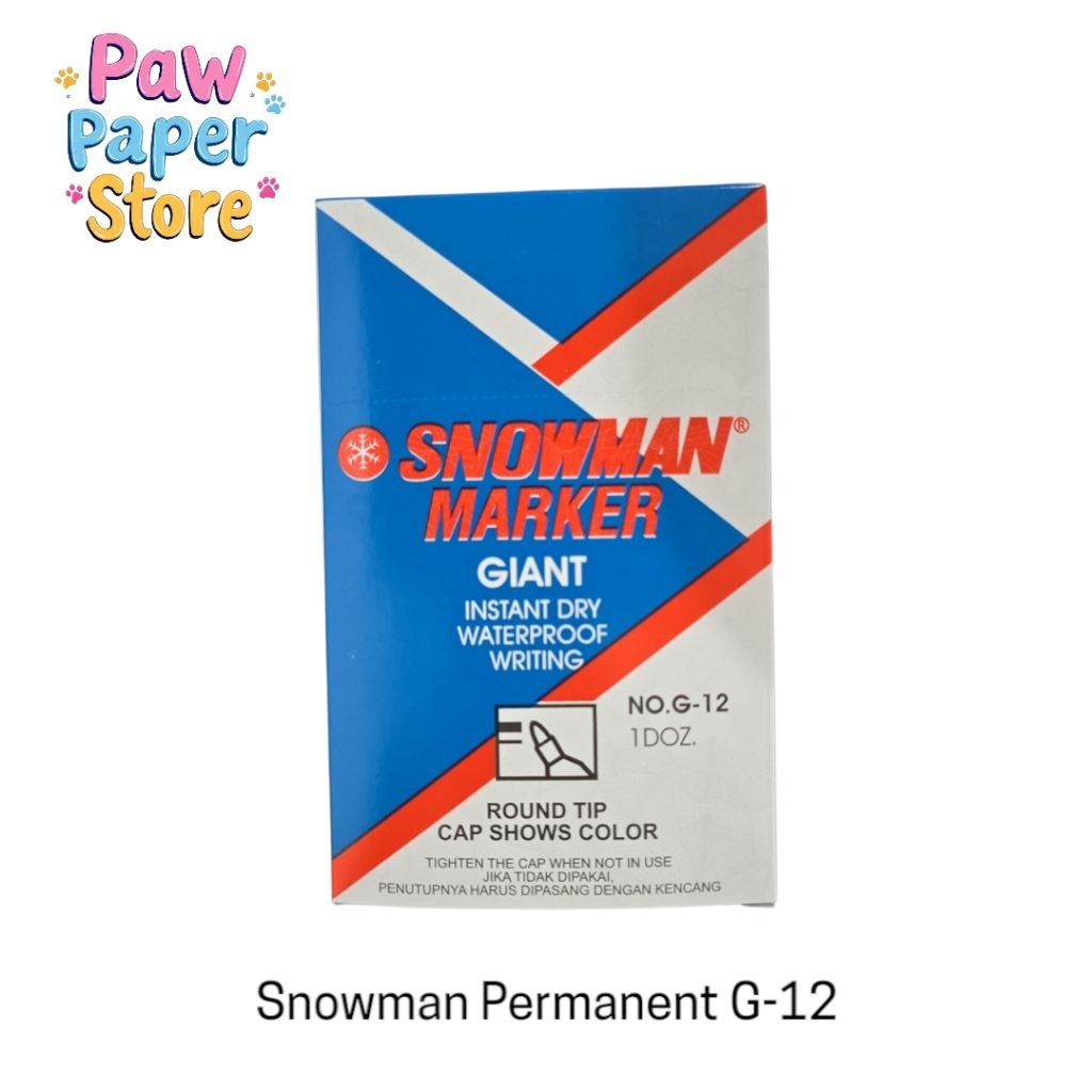 

[ 1 Pack ] Spidol Permanent Snowman G-12 / Spidol Permanen Snowman G12