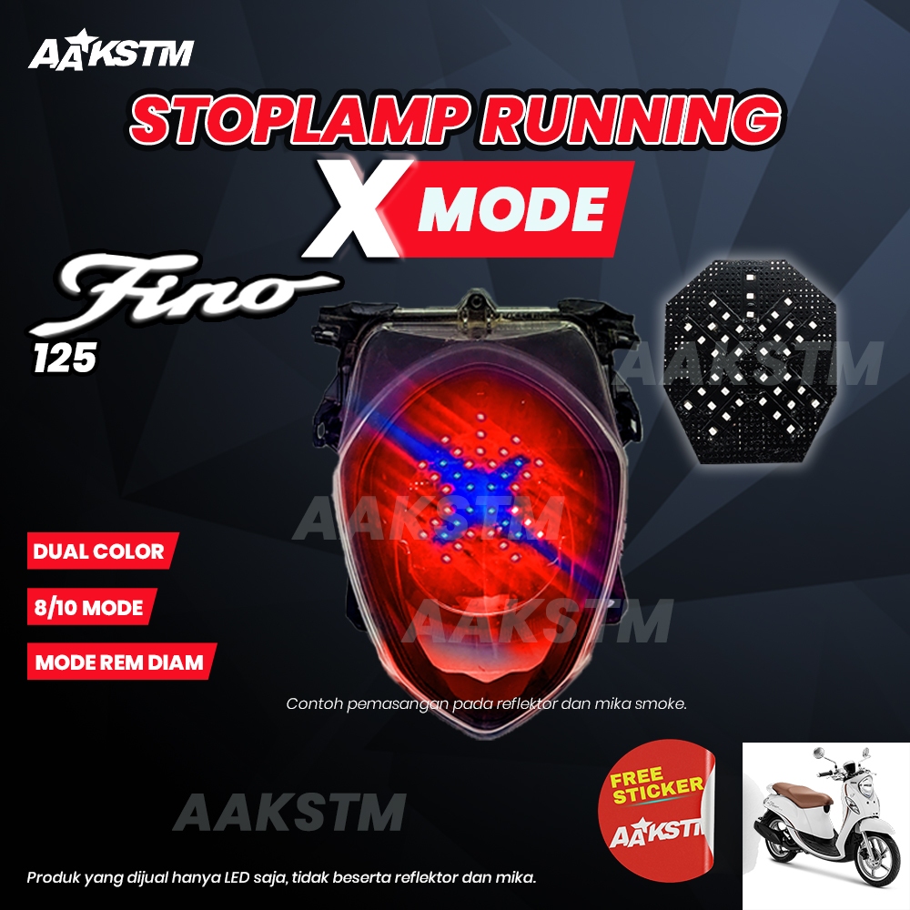 Lampu Rem Running X Mode Fino FI 125 LED 8 10 Mode Running Lampu Belakang Modifikasi Motor