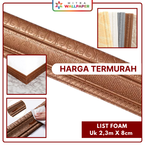 Stiker List Foam Dinding Wall Border Foam Tembok Stiker List Foam List Wallpaper Dinding Foam 3d