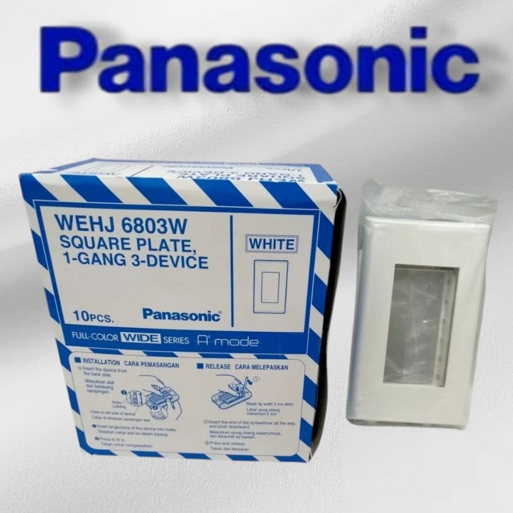 PLAT PANASONIC WEHJ 6803 W PLATE FRAME PAPAN 3 GANG 3 LUBANG WEHJ6803W