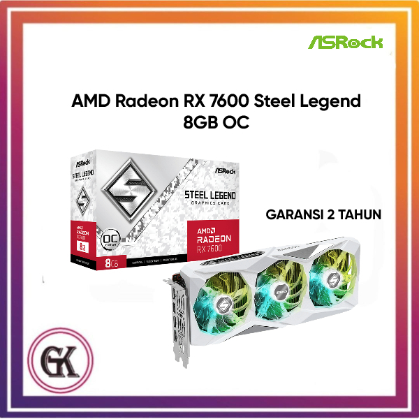 Vga ASRock AMD Radeon RX 7600 Steel Legend 8GB OC - RX7600
