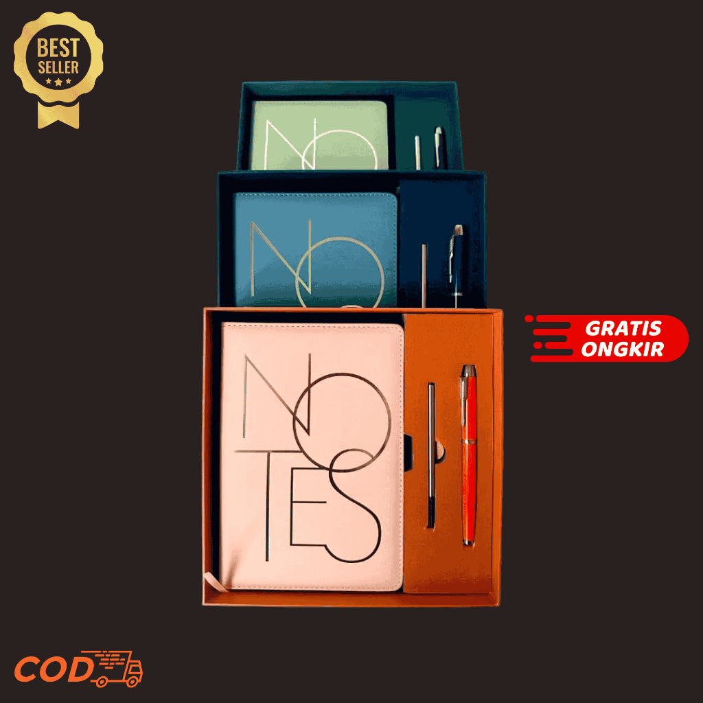 

Buku Jurnal Notebook Gift Hampers Set 2in1 Bonus Pulpen Box Exclusive Mewah Dan Totebag Buku Agenda A5 Notebook Garis Cover Motif NOTES