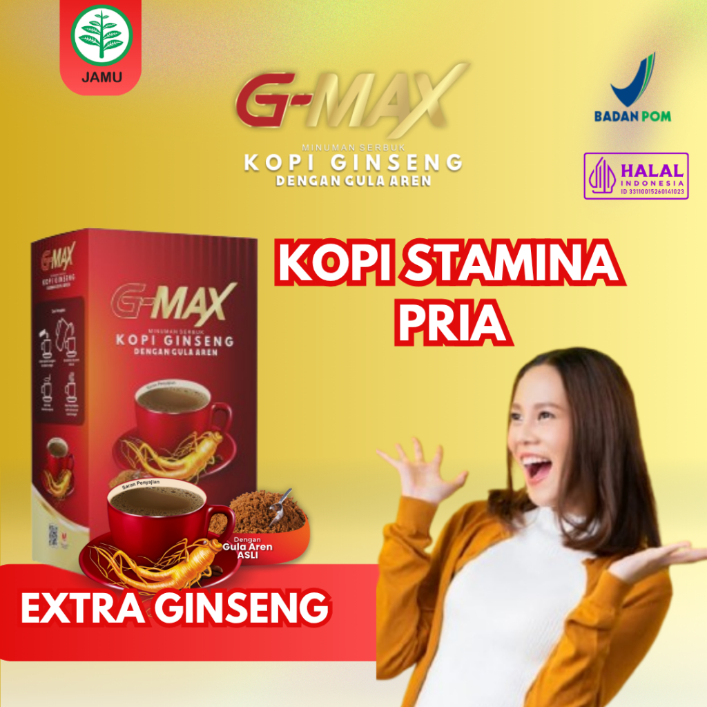 

G-MAX Kopi penambah stamina pria kopi kesehatan 100% ORIGINAL SUDAH BPOM