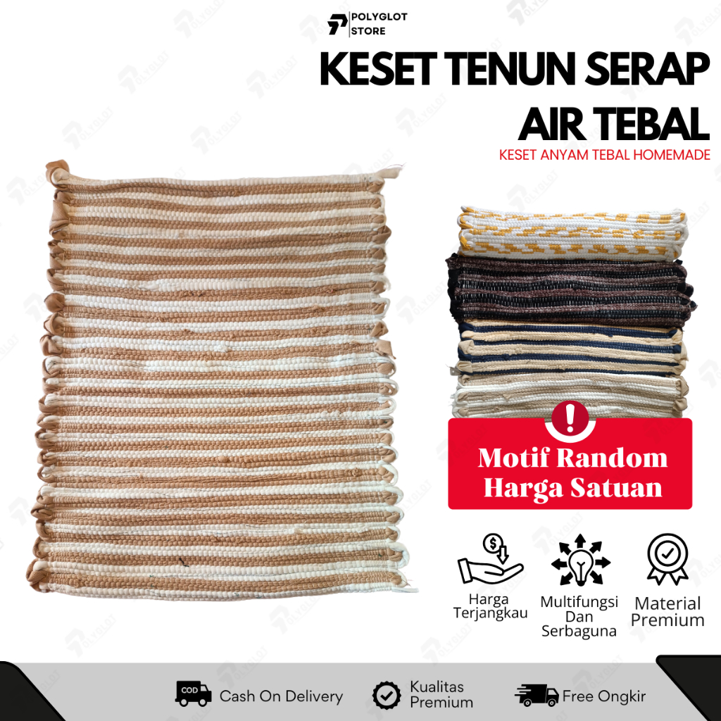 Keset Tenun Bahan Tebal Dan Menyerap Anti Licin Keset Lantai / Keset Kamar Mandi / Keset Kaki