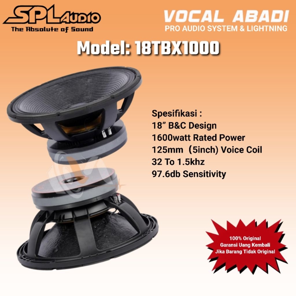 SPEAKER COMPONENT SPL AUDIO 18TBX1000