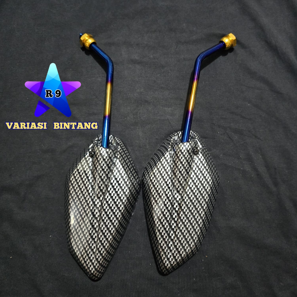 Spion Yamaha Jupiter Karbon Gagang Twotone Tanggung Spion Variasi Karbon Yamaha Jupiter Mio Fino Aer