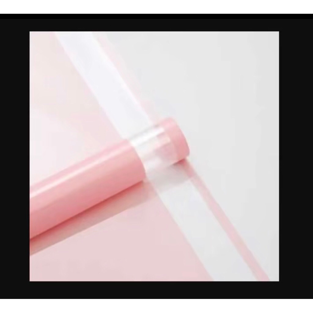 

(satuan) (pink) flower wrapping / pembungkus bunga varian list transparan premium cellophane