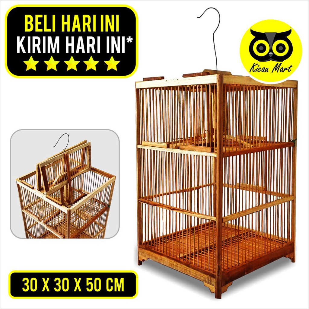 KICAU MART Sangkar Kandang Jebak Dua Pintu Atas Jebakan Burung Prenjak Jalak Trucuk Kutilang Cucak H