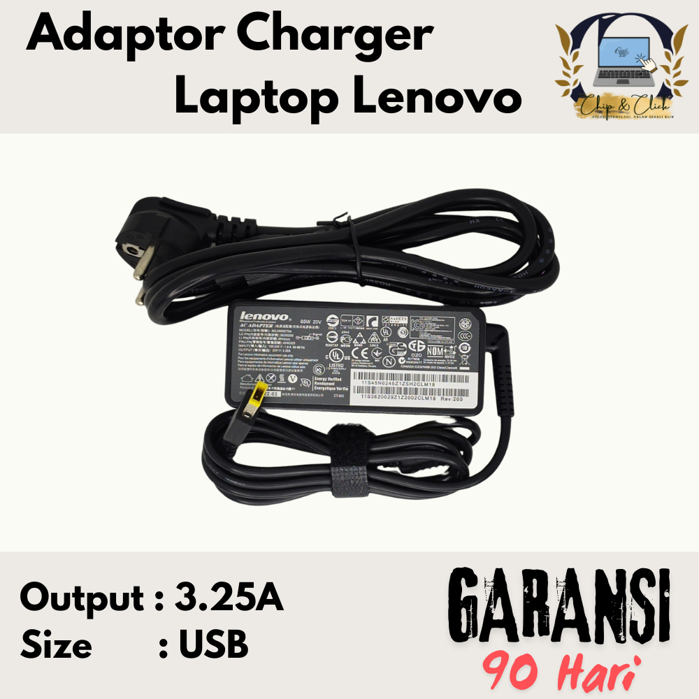 65W Adaptor Charger B4400 B4400S B4450 B4450S V4400 V4400U 3.25a USB BERGARANSI