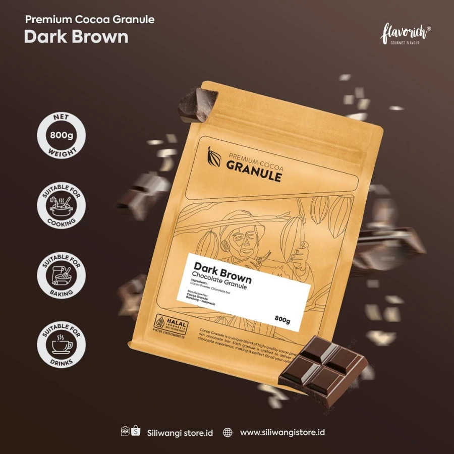 

DILLCO CHOCOLATE - Cokelat Bubuk PREMIUM COCOAGRANULE DARK BROWN 800gr.