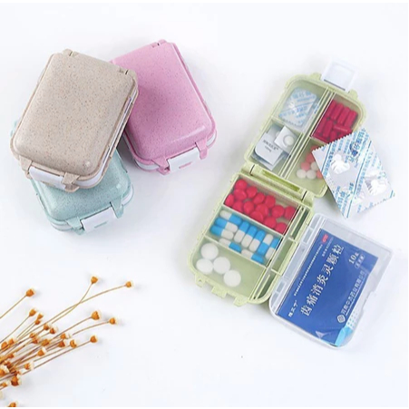 Pill Box Kotak Obat Mini Box Perhiasan Mini Serbaguna Storage Box Pill Kotak 8 sekat Lap Microfiber