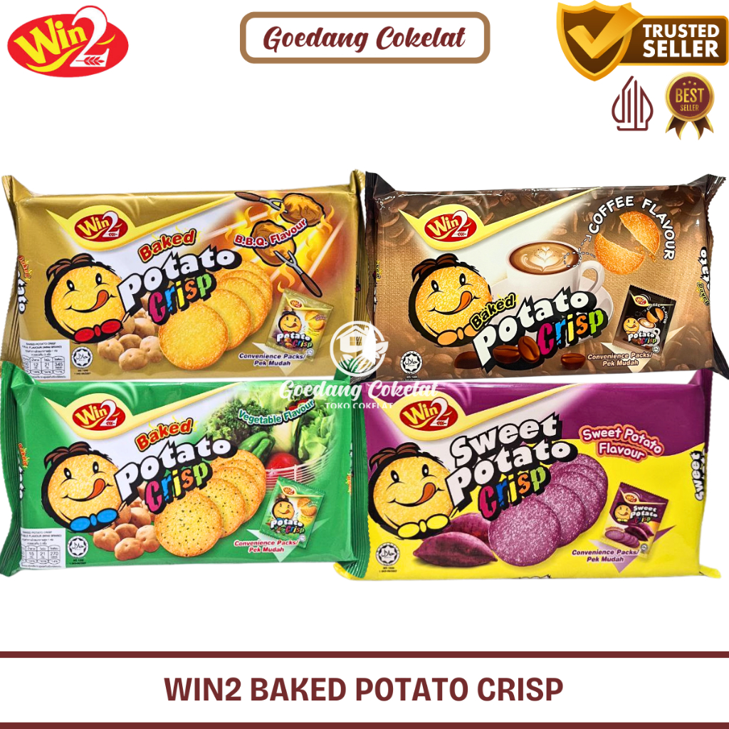 

Win2 Baked Potato Crisp / Win Win 75g / 120g (BBQ / VEGETABLE / SEAFOOD / SWEET / SOUR / TOMATO) Kemasan 120gr