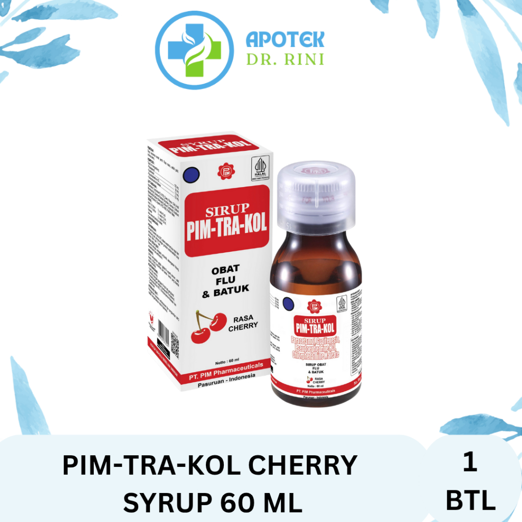 PIM-TRA-KOL SIRUP 60ML PIMTRAKOL PIM TRA KOL BATUK PILEK FLU SYRUP / Pimtrakol Syrup