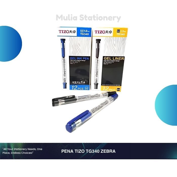 

(1 Kotak 12 pcs) Pulpen Pena Gel Tizo TG-340 1.0 mm | Pulpen Gel Tizo TG-340 1.0 mm | Gel Pen Tizo TG-340 1.0 mm | Pena Sekolah | Alat Tulis Sekolah | Pulpen Sekolah | Gel Pen