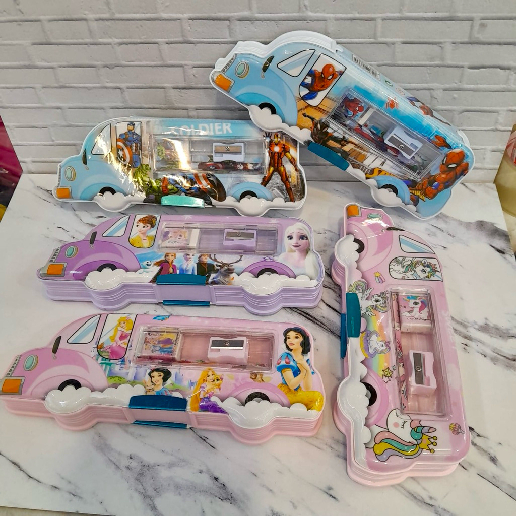

SET TEMPAT PINSIL MAGNET 5in1 66-22 PRINCESS FROZEN UNICORN SPIDERMAN CAPTAIN