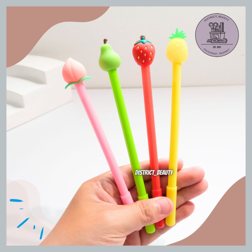 

PULPEN GEL KARAKTER BUAH PIR STOBERI NANAS PEACH PULPEN BOLPOIN PENA GEL KARAKTER BUAH LUCU TERMURAH