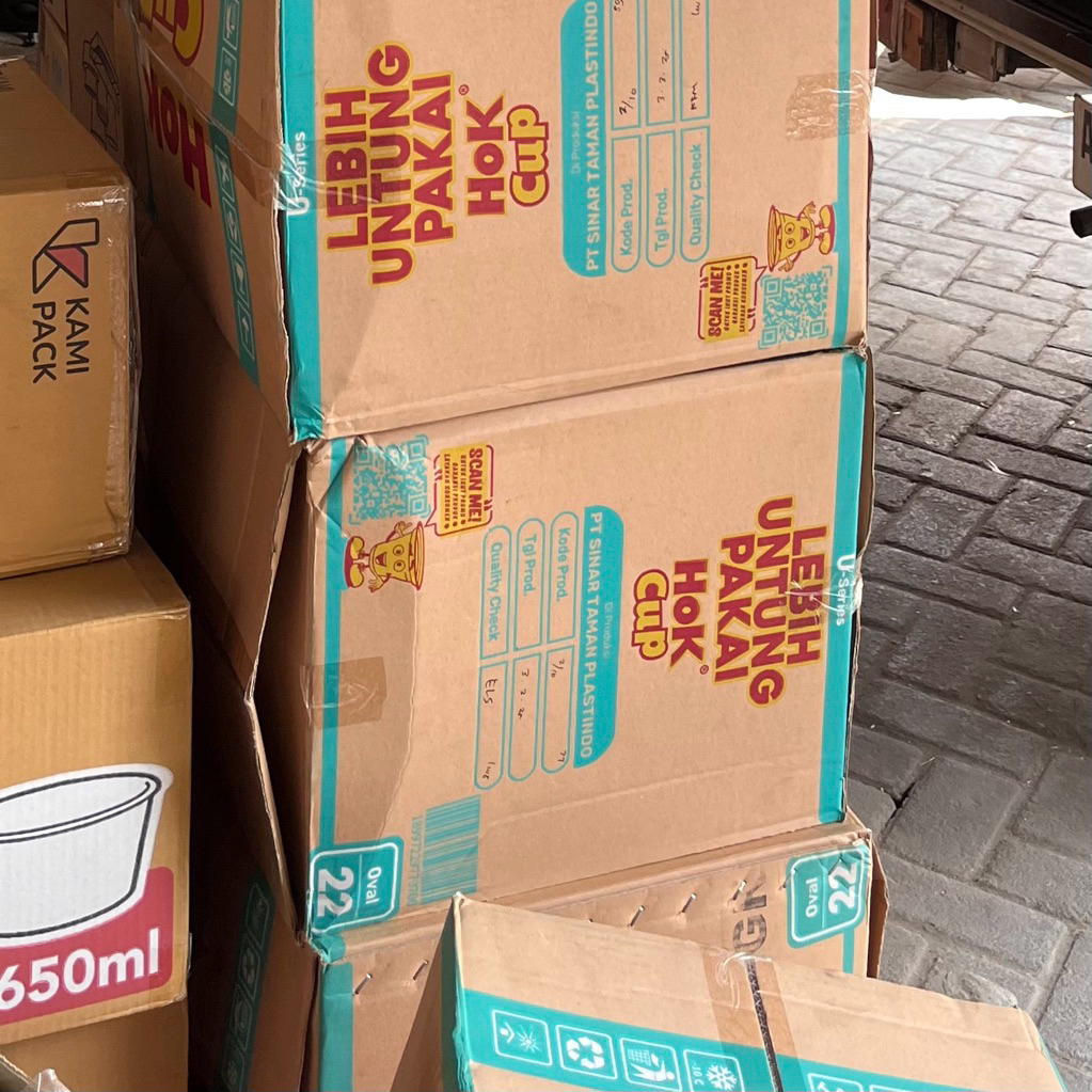 HOK CUP GELAS PLASTIK OVAL 1 KARTON/DUS 12 OZ 14 OZ 16 OZ 18 OZ 22 OZ (50 pcs/slop)