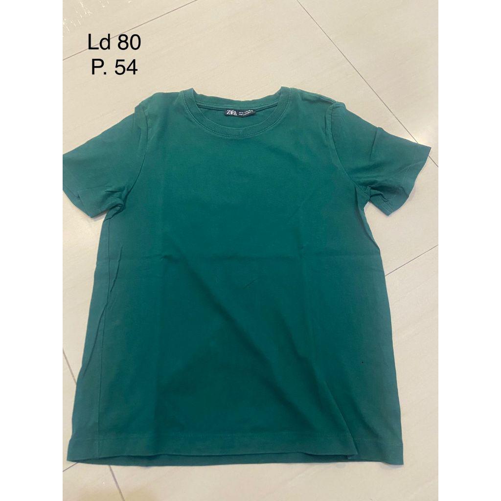 Atasan kaos POLOS zara hijau emerald