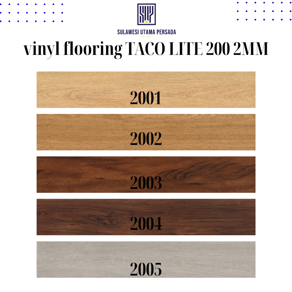 VINYL LANTAI TACO TEBAL 2MM 3,7M2 PER DUS LITE 200