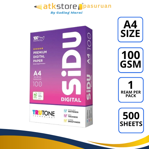 

Sidu Kertas A4 100 gram 1 RIM (500 Lembar) Kertas Hvs A4 Kertas Fotocopy
