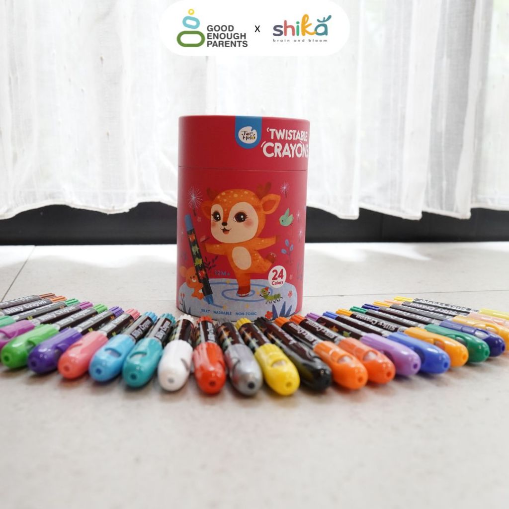 

Alat Mewarnai - Silky Twistable Crayons 24 pcs - Good Enough Parents x Shika