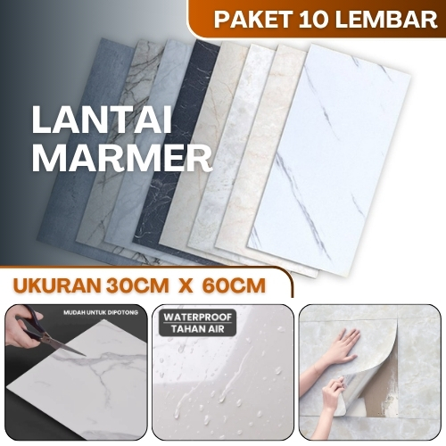 Stiker Vinyl Lantai Sticker Marmer Foam Marble Stiker Wallpaper Lemari Dapur Cabinet Marbel Glossy