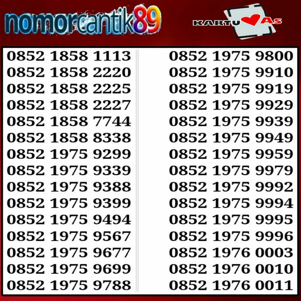 Nomor Cantik As Telkomsel