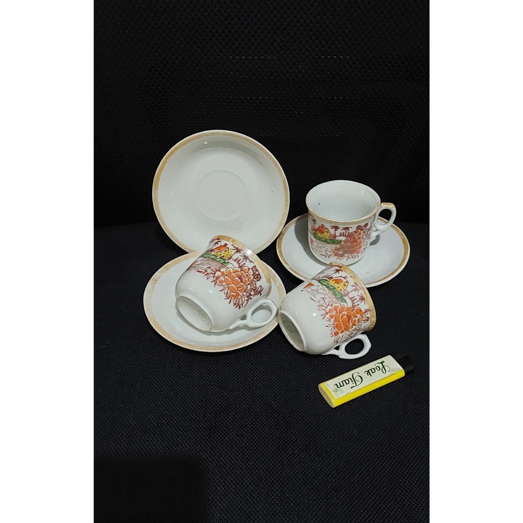 cangkir keramik japan vintage 3 set