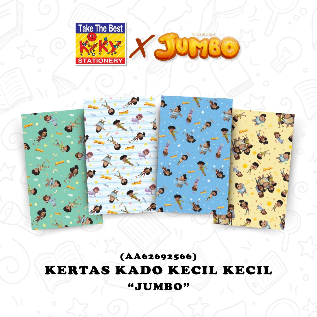 

KIKY X JUMBO Edisi Spesial Kertas Kado Kecil Glossy (Uk. 48 x 68 cm) - Per 10 Lembar