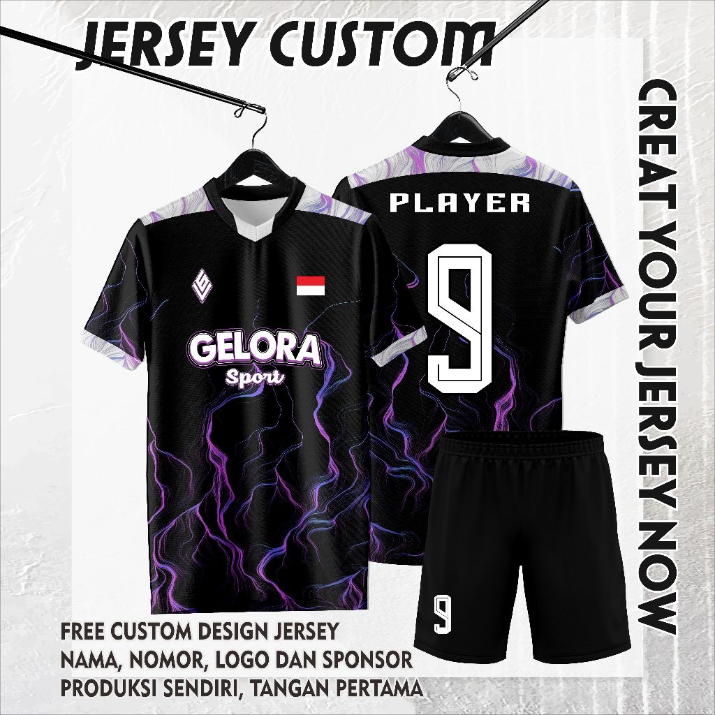 Jersey Futsal Full Printing Bebas Custom Design (BISA SATUAN)