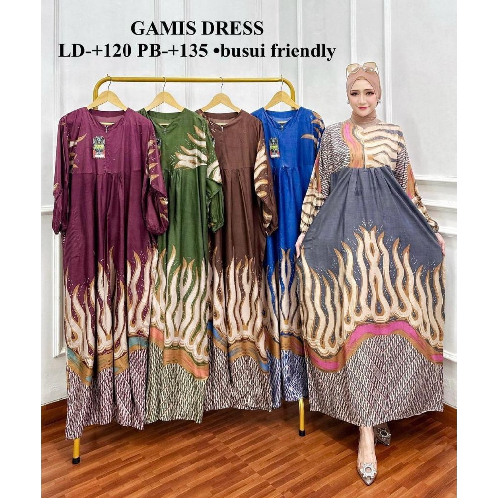 Daster Muslim Longdress Jumbo LD ± 120 Motif Terbaru Wanita Formal Pesta Kondangan