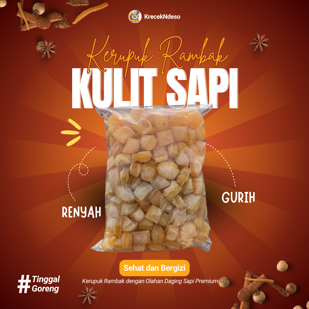 

Rambak Sapi Mentah Super 500g / Krecek Rambak Sapi Asli / Kerupuk Kulit Sapi Mentah